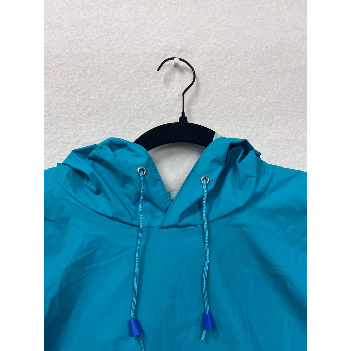 Lands End Kids OSFA Blue Hooded Waterproof Rain Poncho #8432