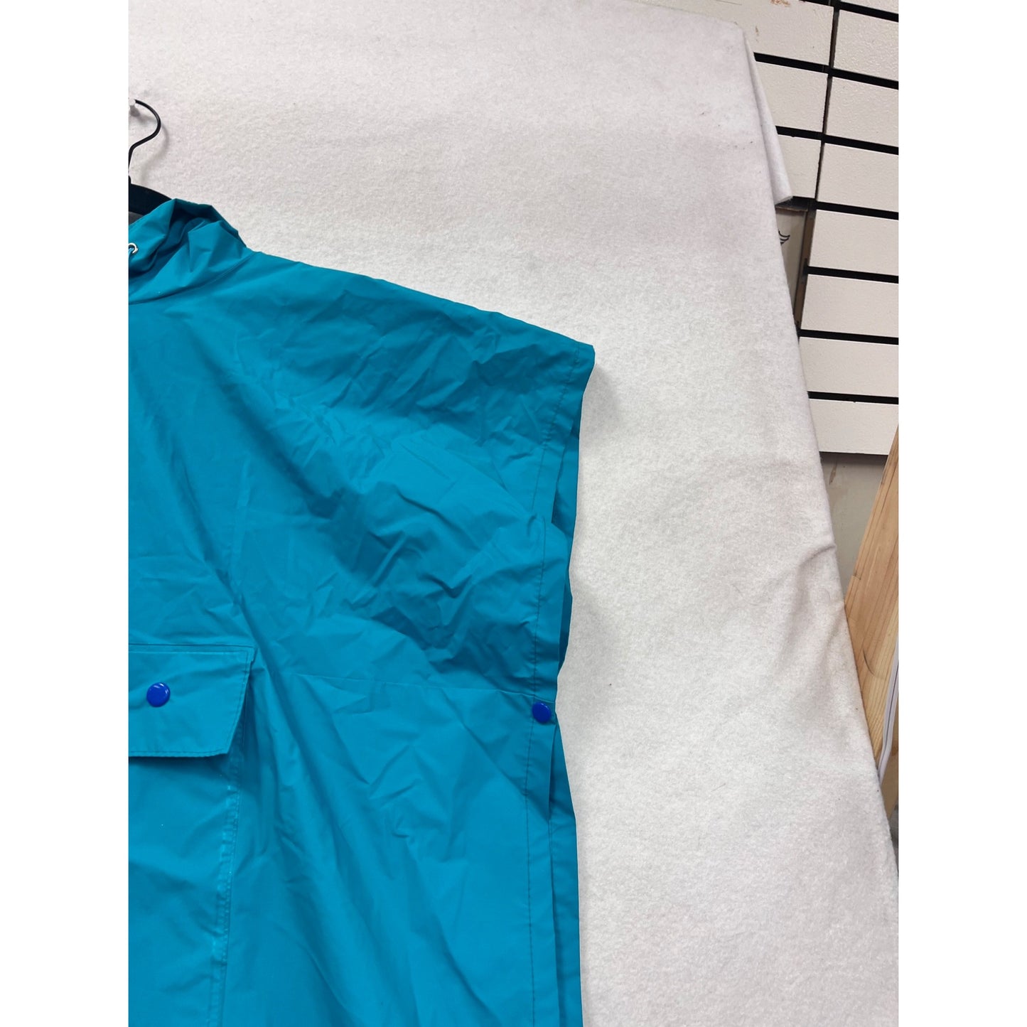 Lands End Kids OSFA Blue Hooded Waterproof Rain Poncho #8432