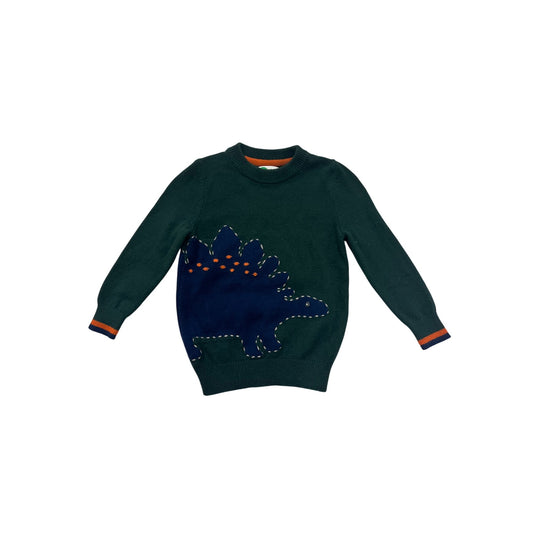 Mini Boden Boys Green Dinosaur Sweater 5-6Y #8088