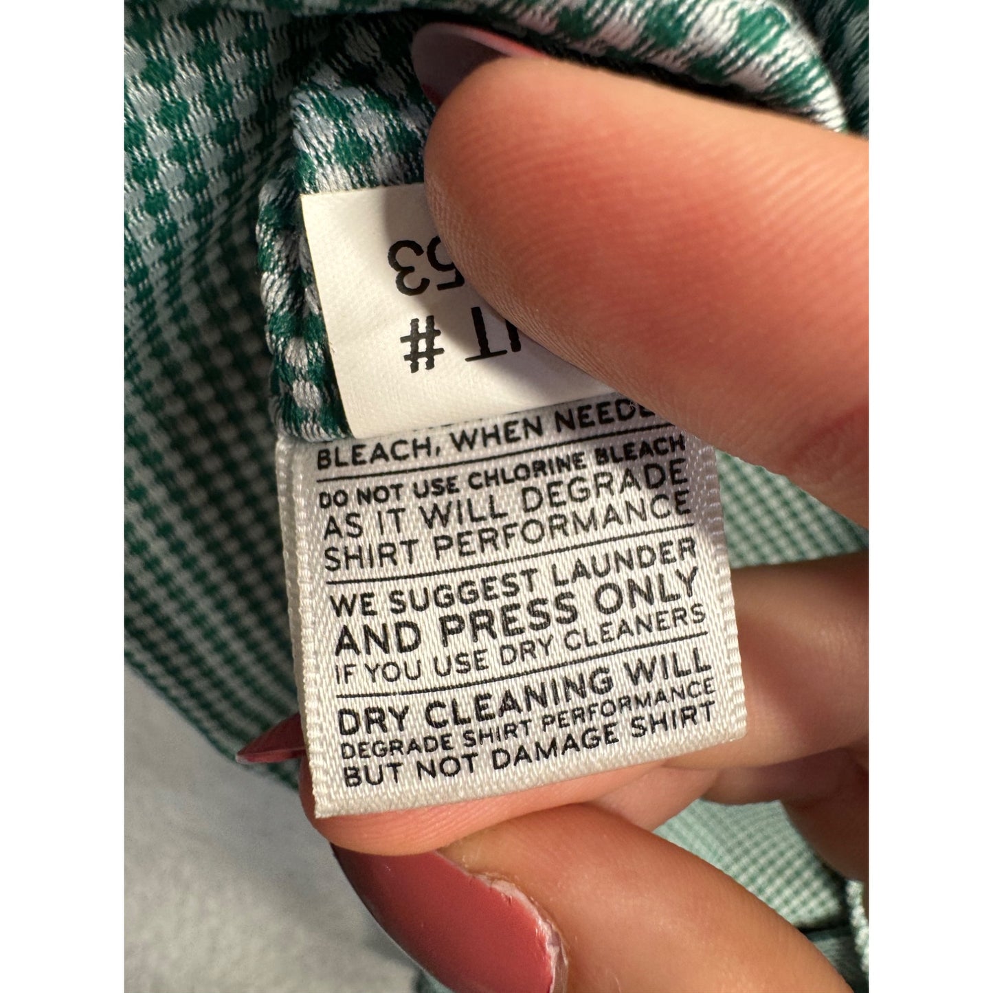 Mizzen+Main Trim Fit Green Checkered Long Sleeve Dress Shirt Size L #9051