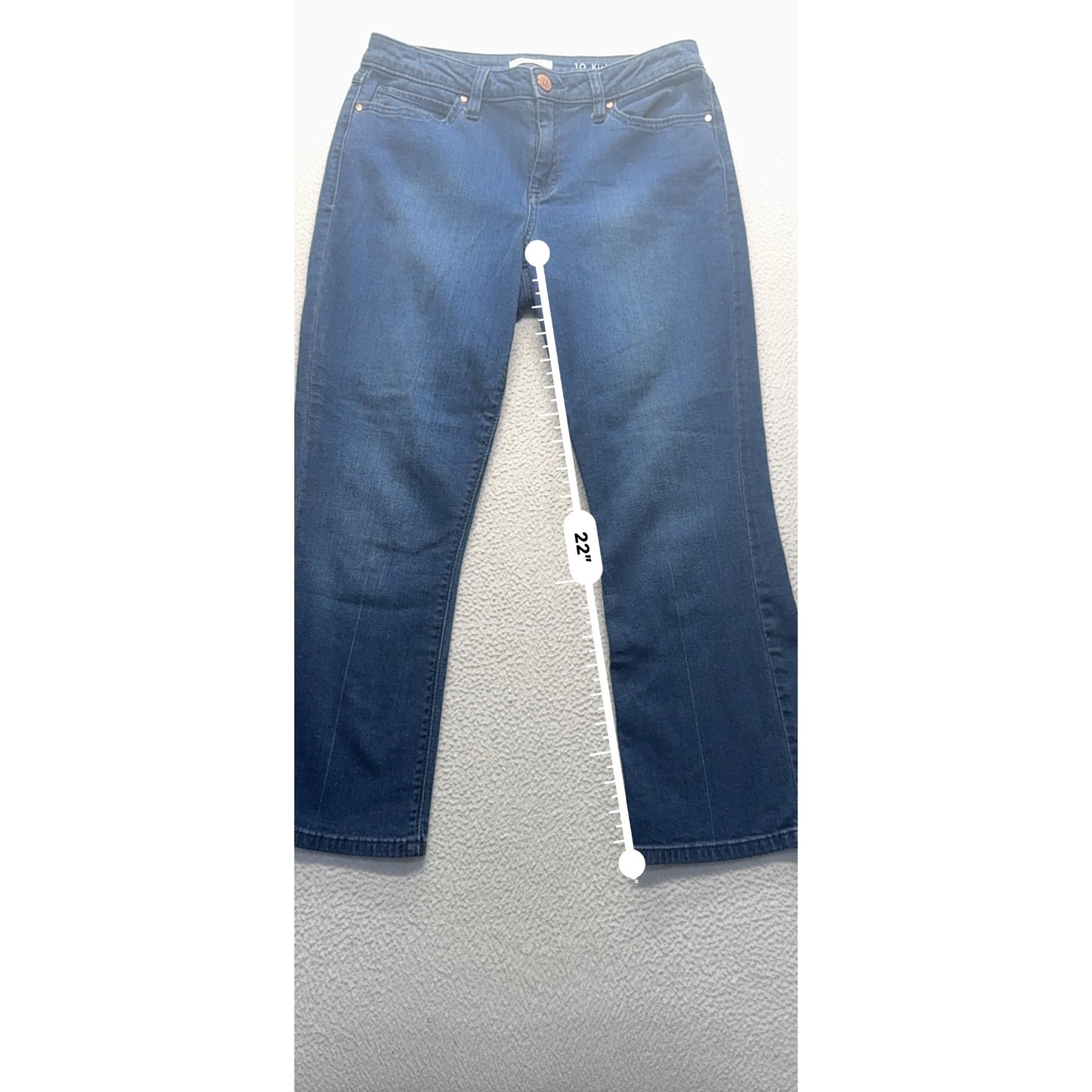 Lauren Conrad Blue Denim Kick Boot Jeans Size 10 Cotton Spandex Blend #9262