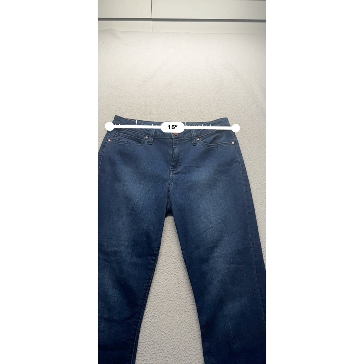 Lauren Conrad Blue Denim Kick Boot Jeans Size 10 Cotton Spandex Blend #9262