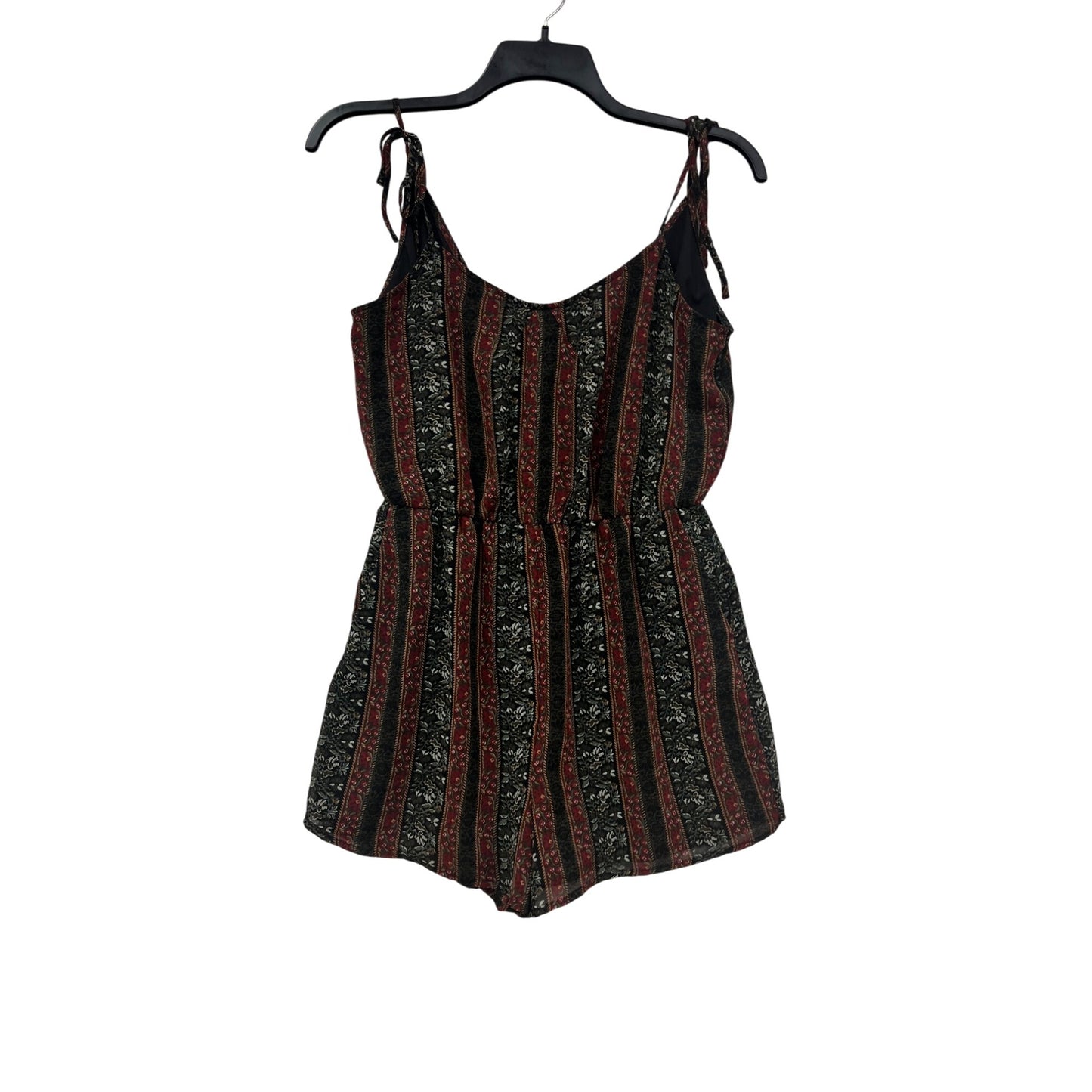 BCBGeneration Floral & Striped Print Tie-Shoulder Romper #8331