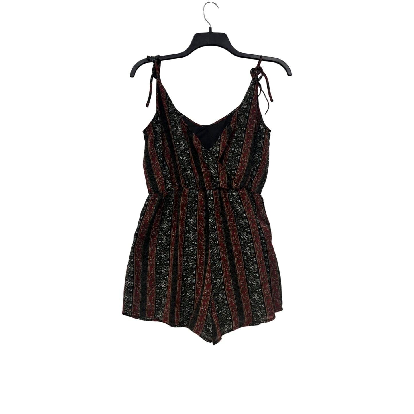 BCBGeneration Floral & Striped Print Tie-Shoulder Romper #8331