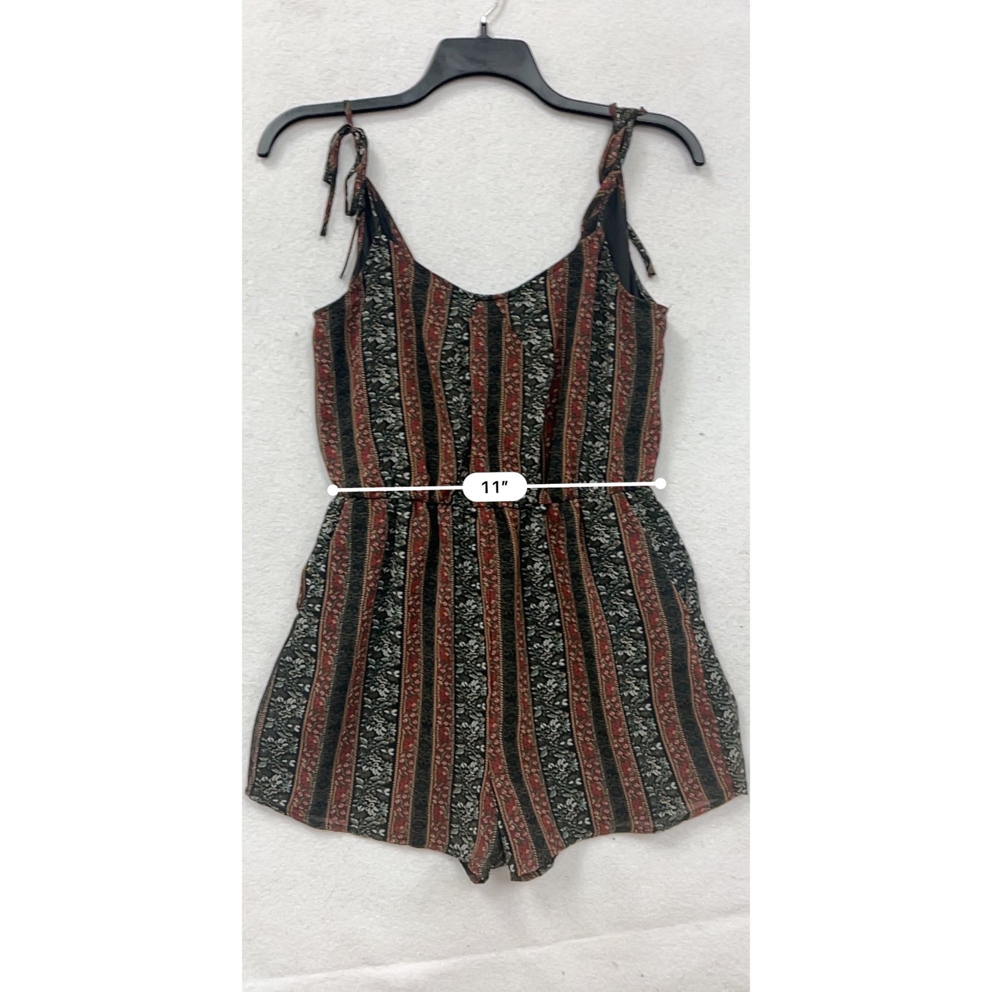 BCBGeneration Floral & Striped Print Tie-Shoulder Romper #8331