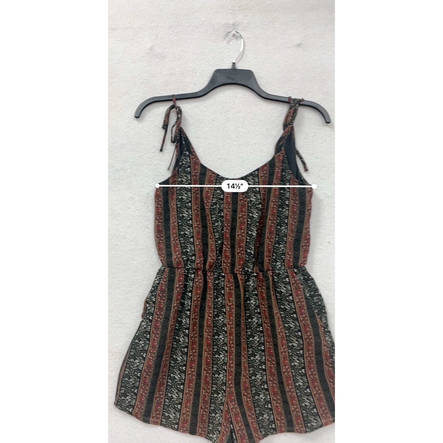 BCBGeneration Floral & Striped Print Tie-Shoulder Romper #8331