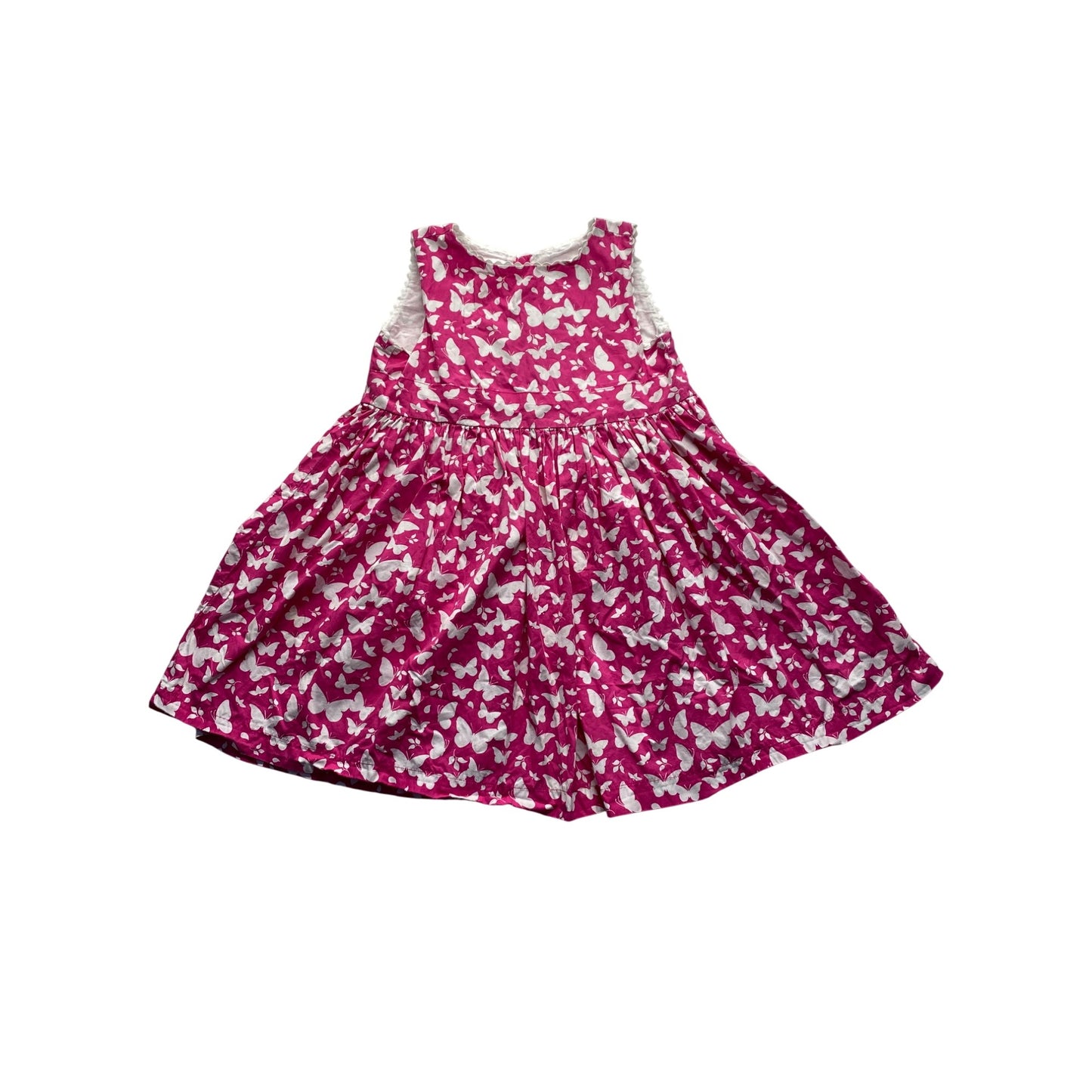 EPK Girls Butterfly Print Sleeveless Dress Pink & White #7001