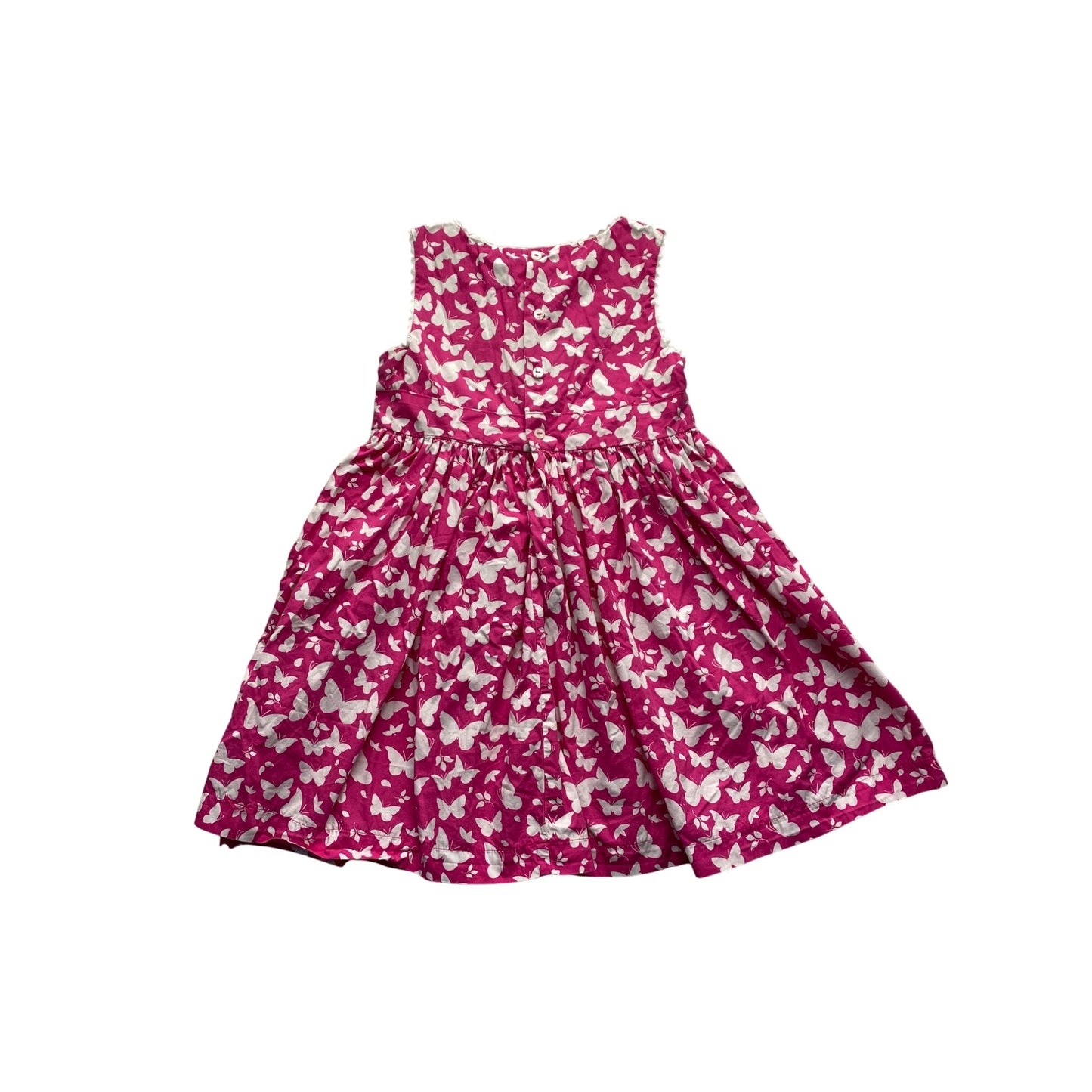 EPK Girls Butterfly Print Sleeveless Dress Pink & White #7001