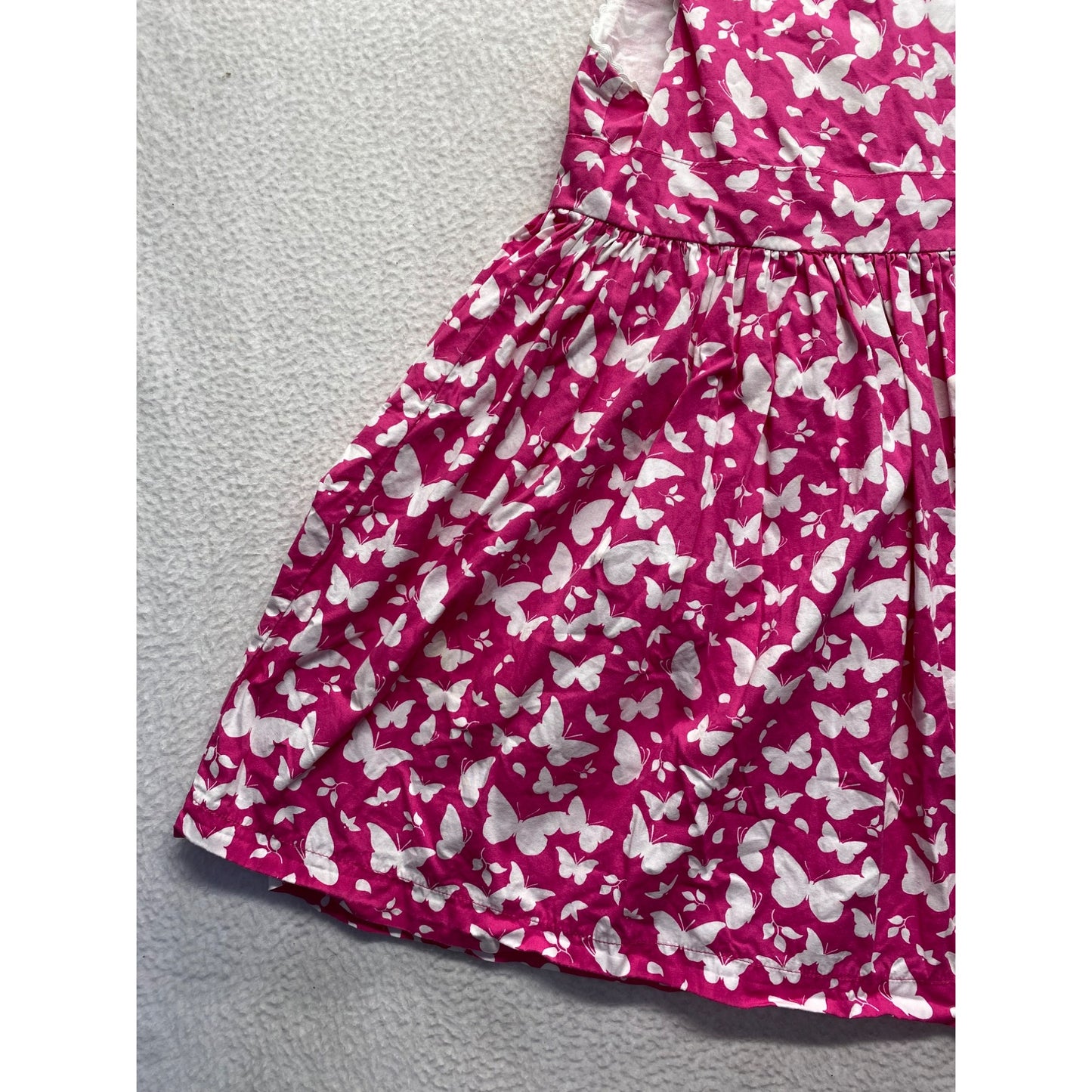EPK Girls Butterfly Print Sleeveless Dress Pink & White #7001