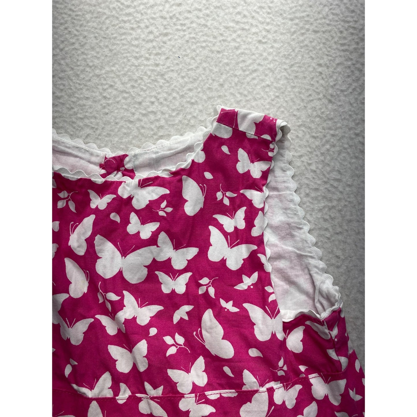 EPK Girls Butterfly Print Sleeveless Dress Pink & White #7001
