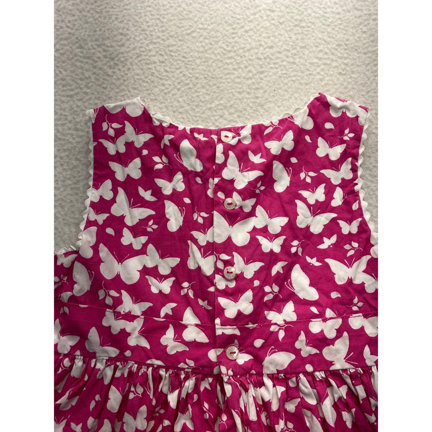 EPK Girls Butterfly Print Sleeveless Dress Pink & White #7001
