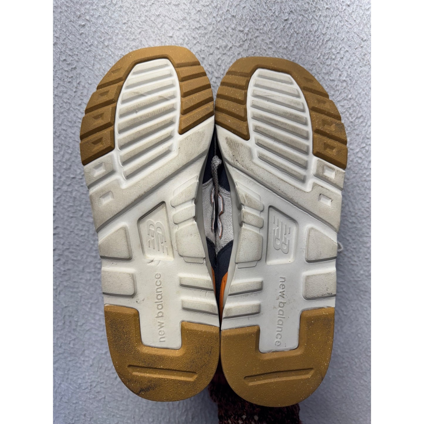 New Balance 997H Gray & Orange Suede Mesh Running Shoes #342B