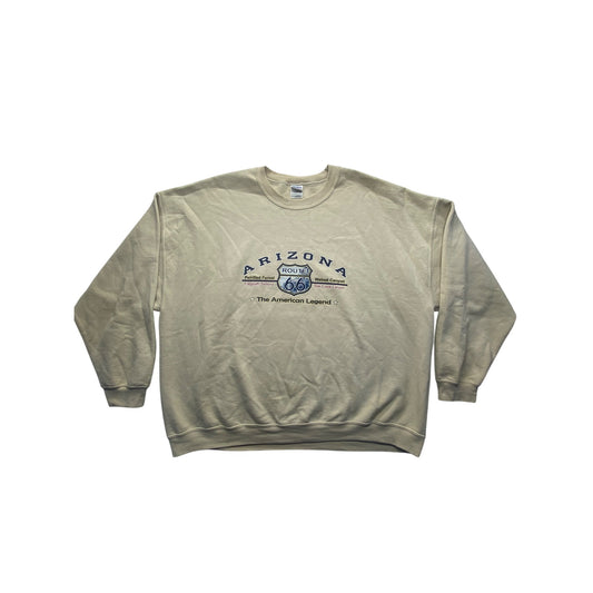 Arizona Route 66 Graphic Sweatshirt 3XL Gildan Heavy Blend Beige #7151