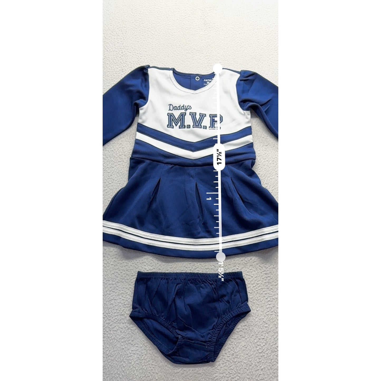 Daddys M.V.P. Baby Cheerleader Dress Set 18M 2-Piece Outfit By Carters 25B