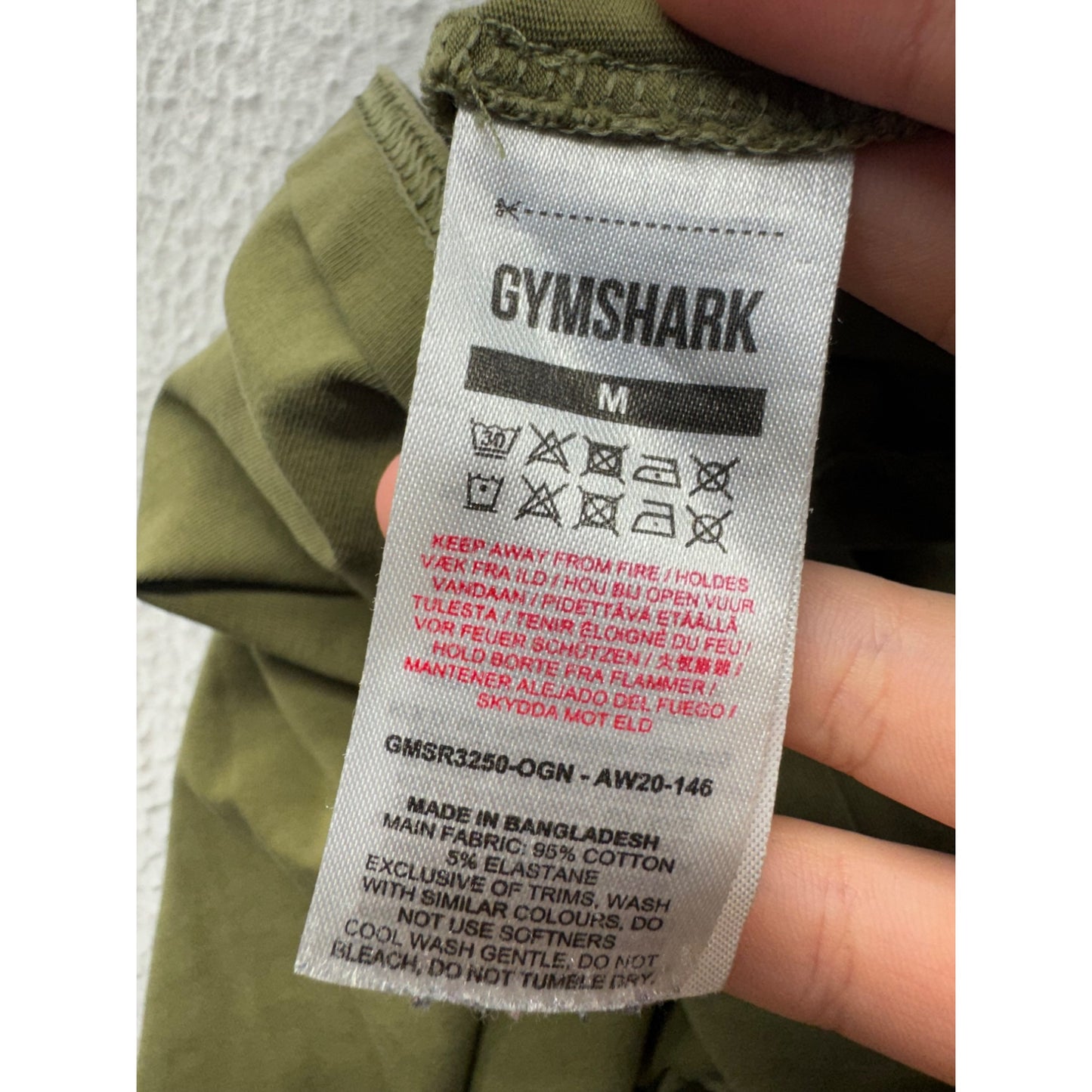 Gymshark Olive Green Racerback Tank Top M #9338