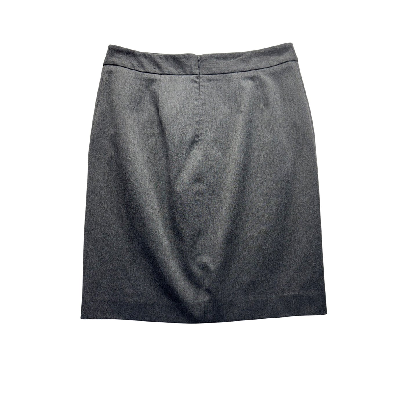 Gray Pencil Skirt With Side Slit & Silver Buckle Detail Size 6 Express #186B