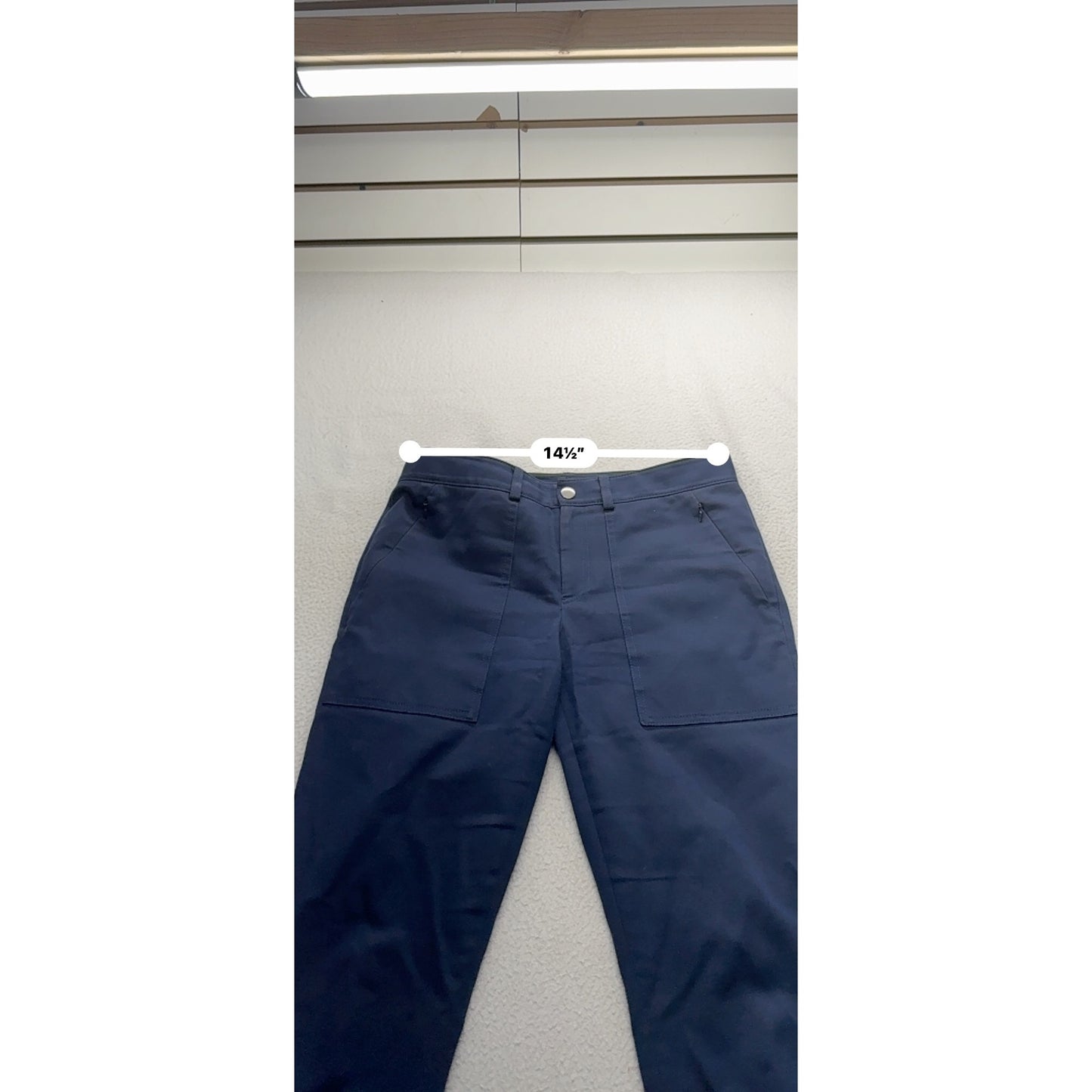 Womens Navy Blue Slim Fit  Pants With Front & Back Pockets  #7831
