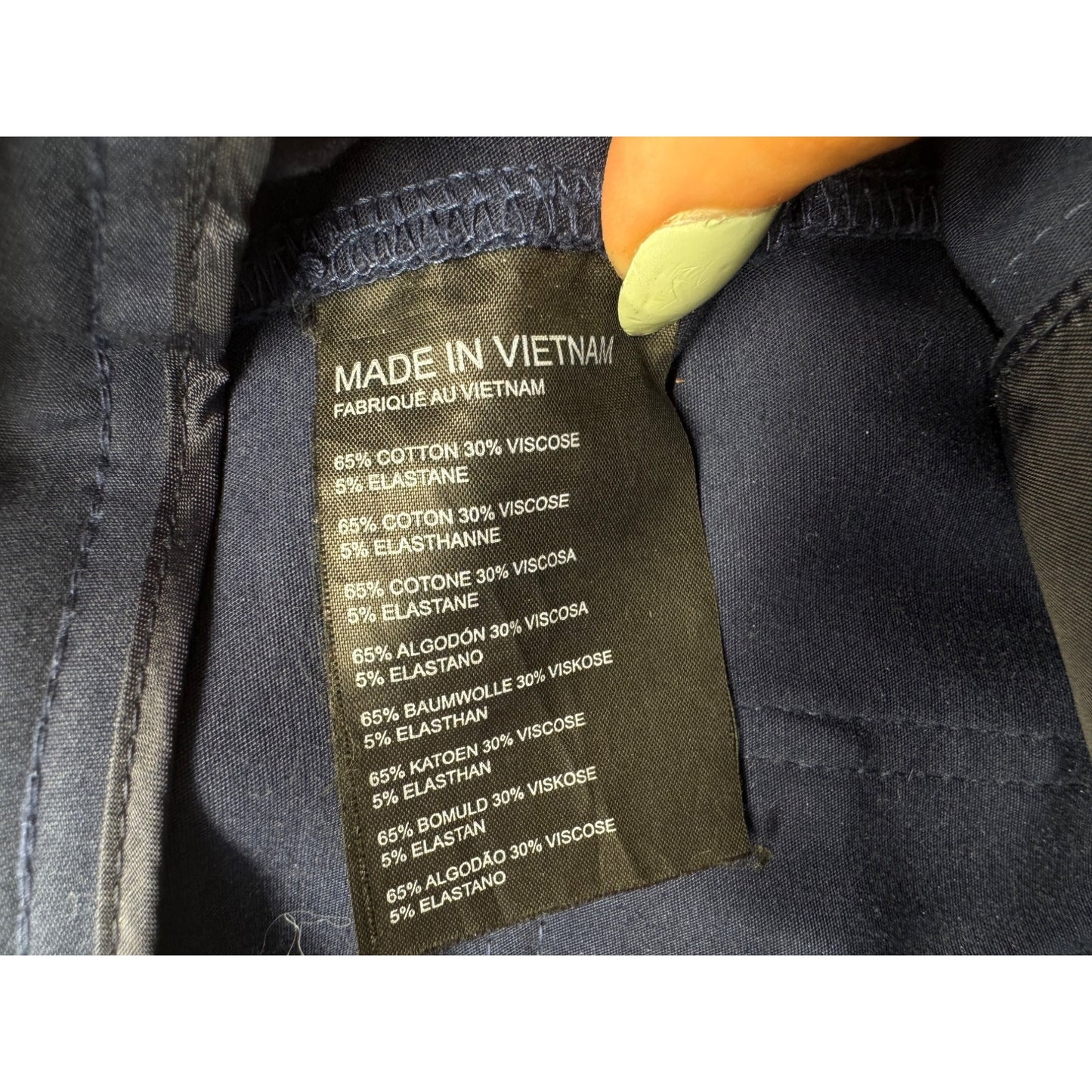 Womens Navy Blue Slim Fit  Pants With Front & Back Pockets  #7831