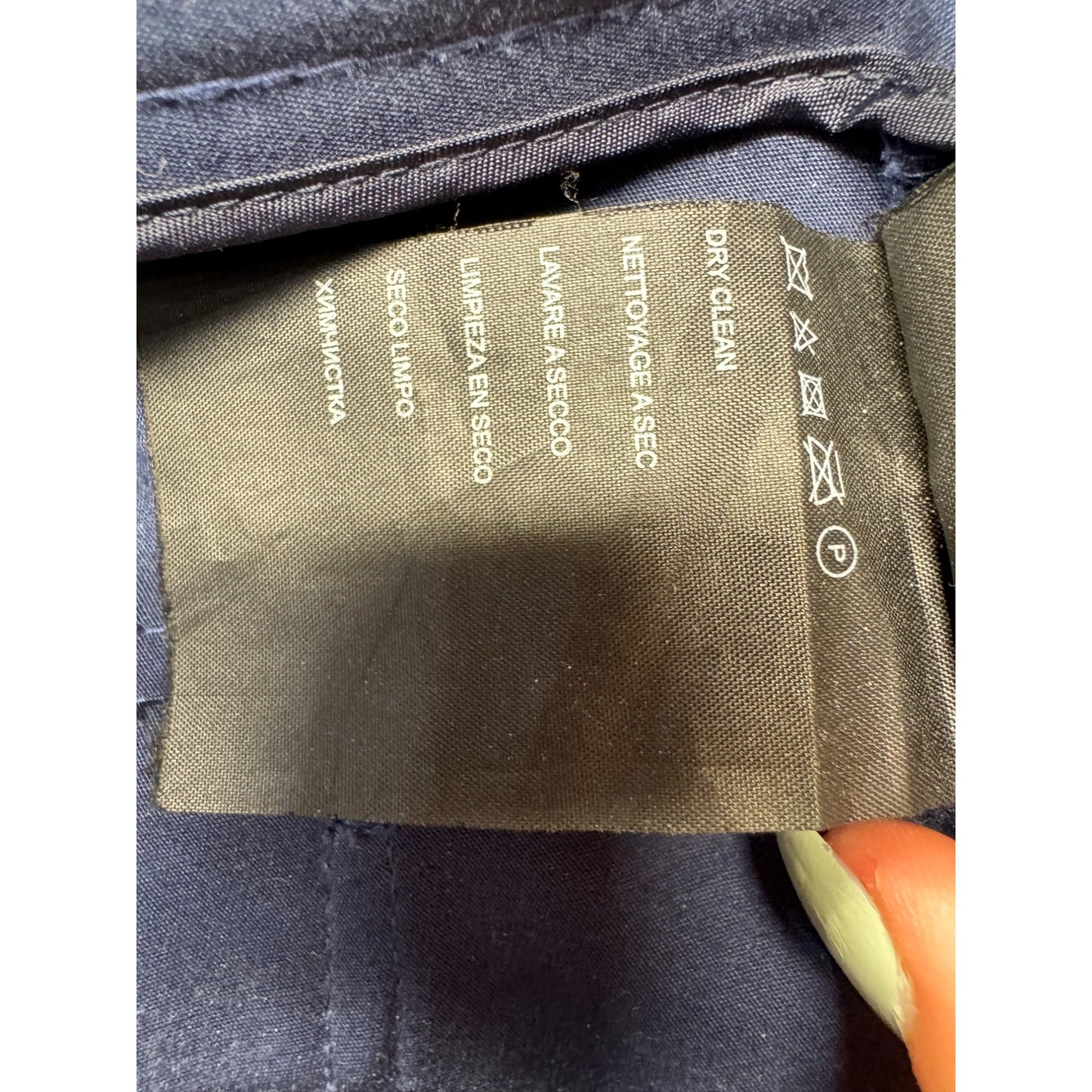 Womens Navy Blue Slim Fit  Pants With Front & Back Pockets  #7831
