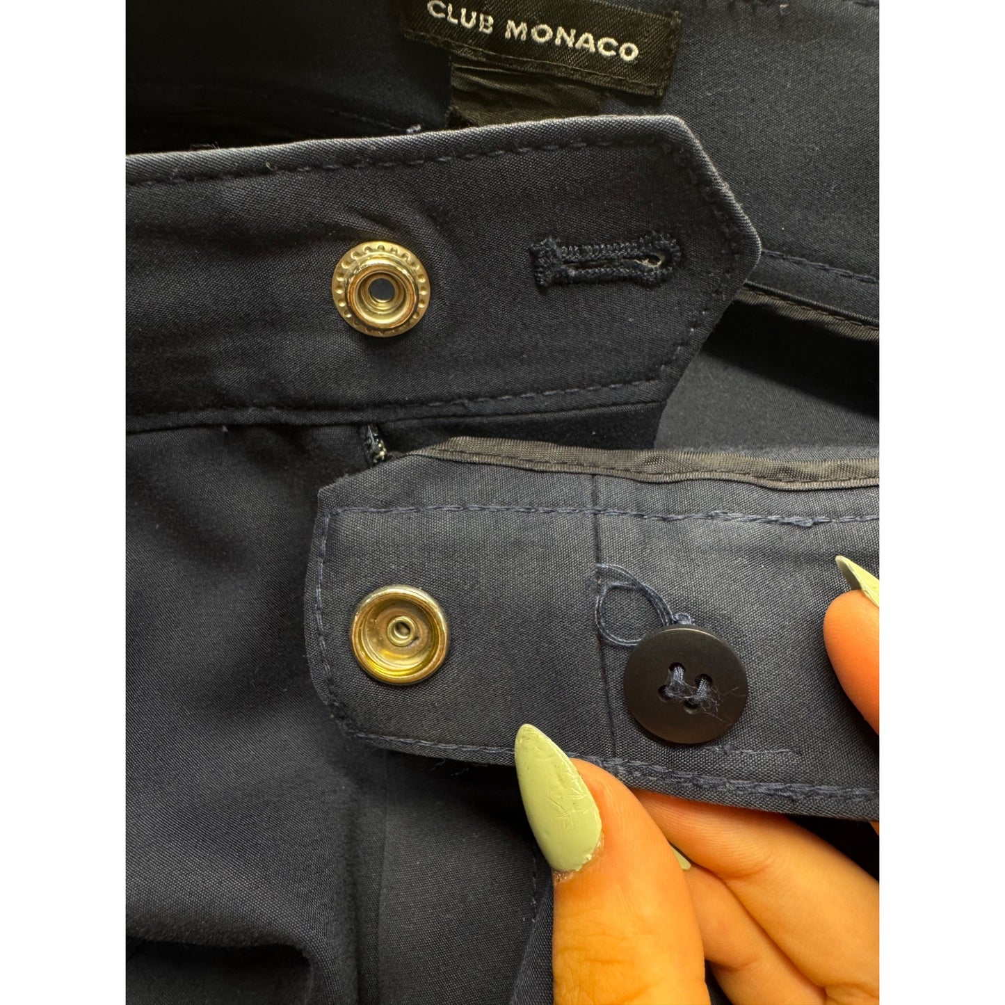 Womens Navy Blue Slim Fit  Pants With Front & Back Pockets  #7831