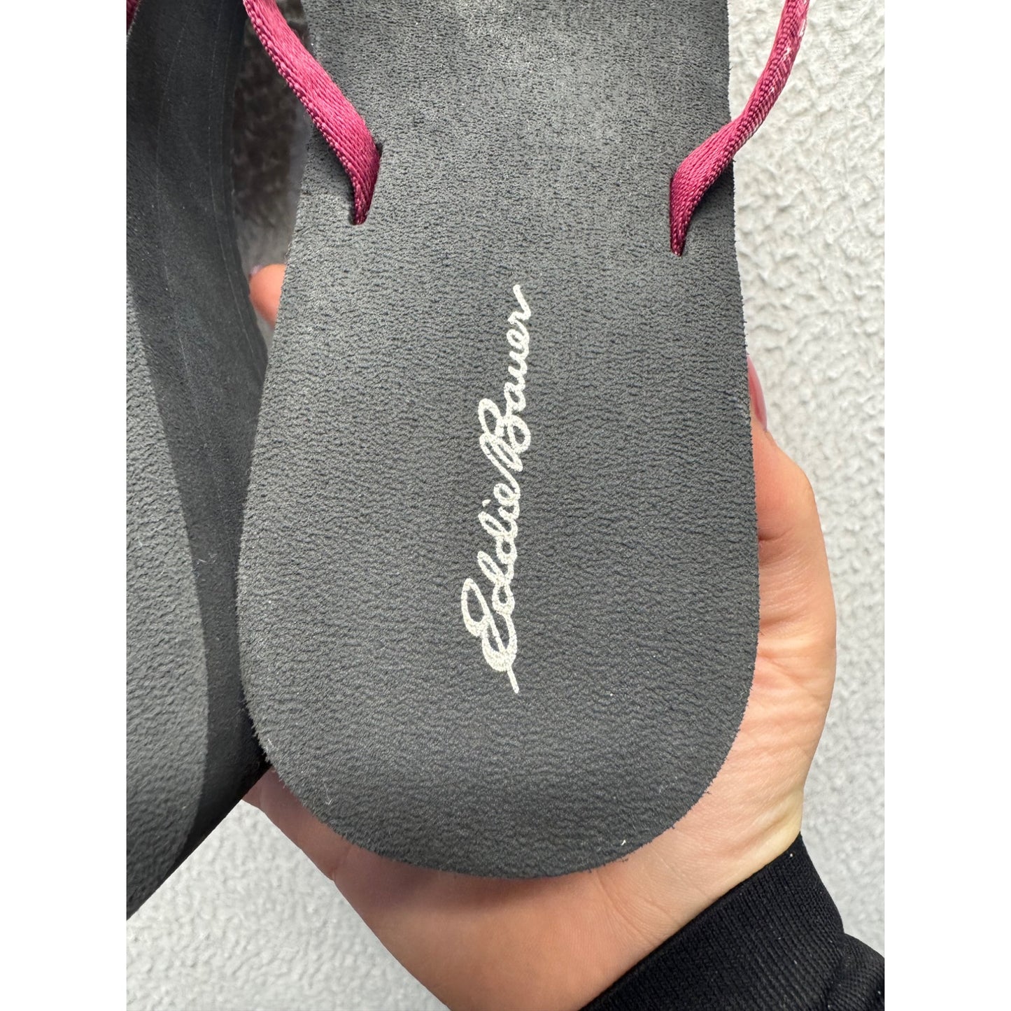 Eddie Bauer Pink & Black Wedge Flip-Flops #9009