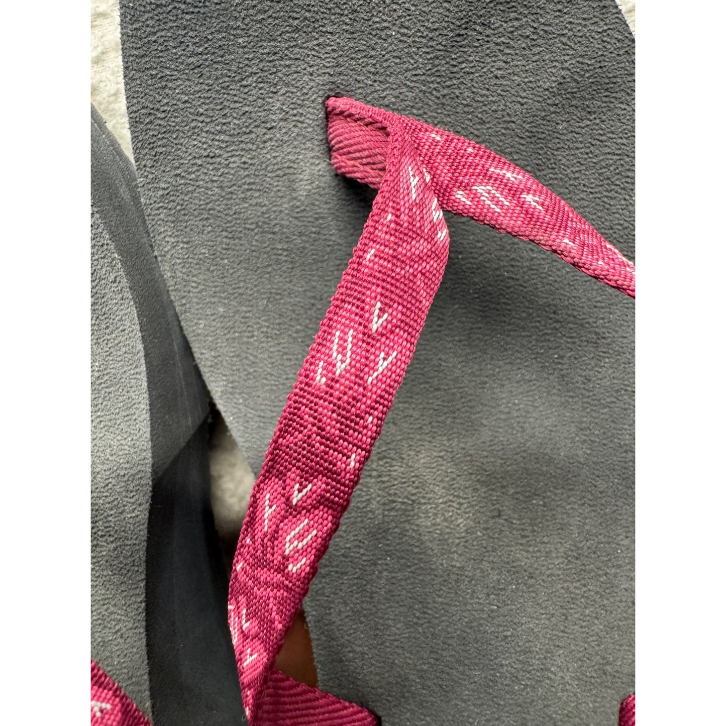 Eddie Bauer Pink & Black Wedge Flip-Flops #9009