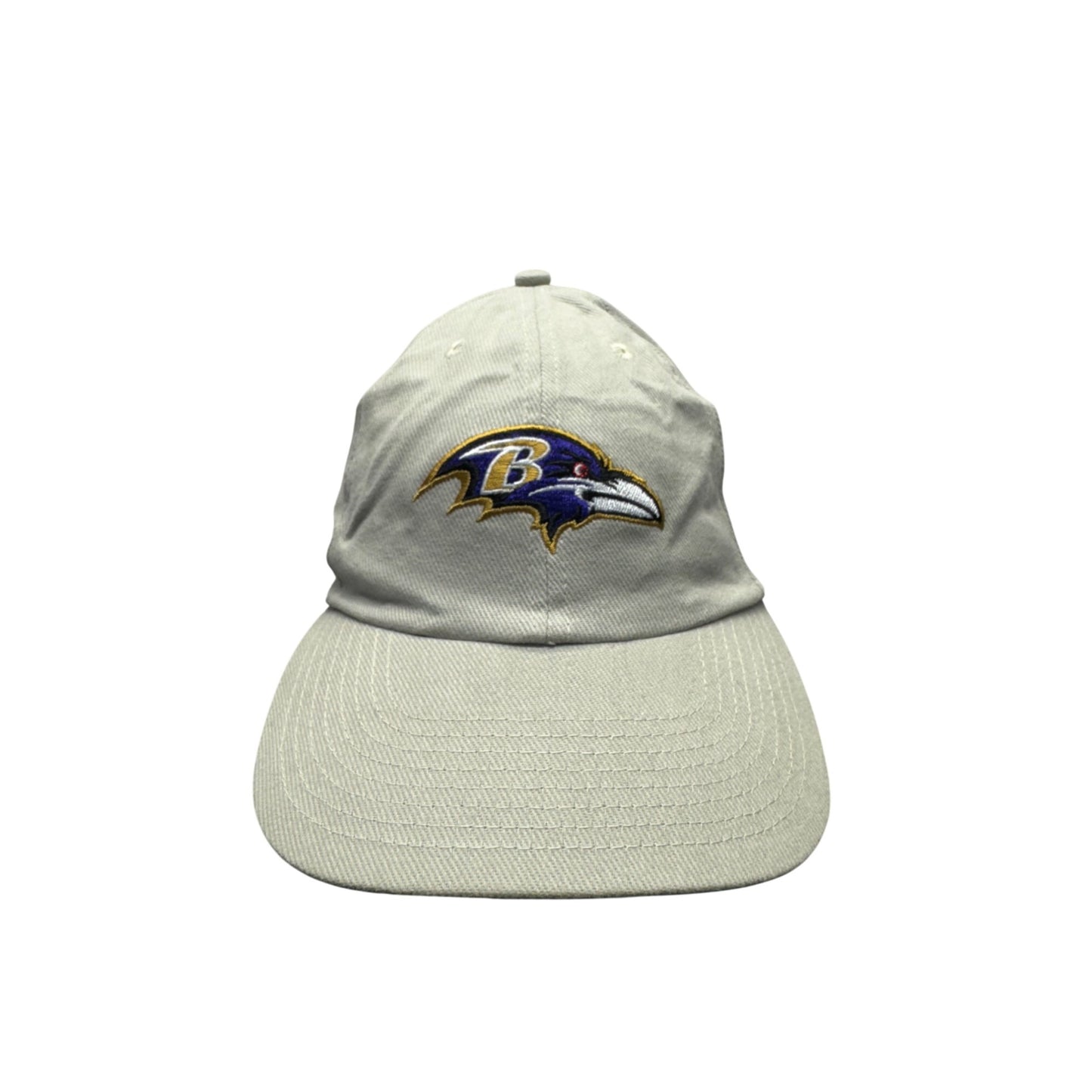 Vintage Baltimore Ravens NFL Adjustable Beige Baseball Cap Logo Fan Gear #9679
