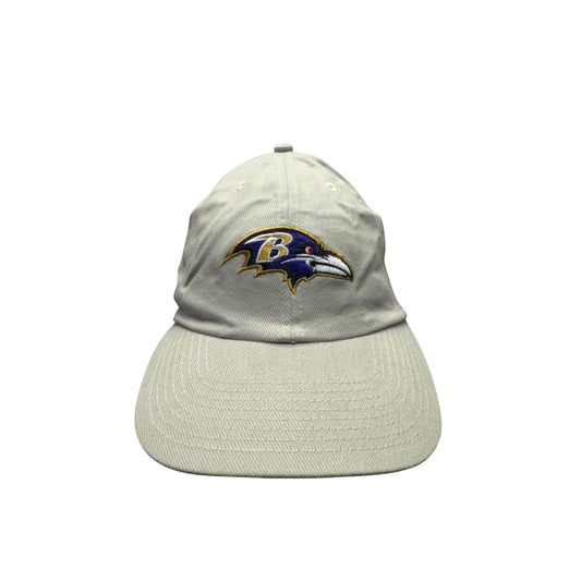 Vintage Baltimore Ravens NFL Adjustable Beige Baseball Cap Logo Fan Gear #9679
