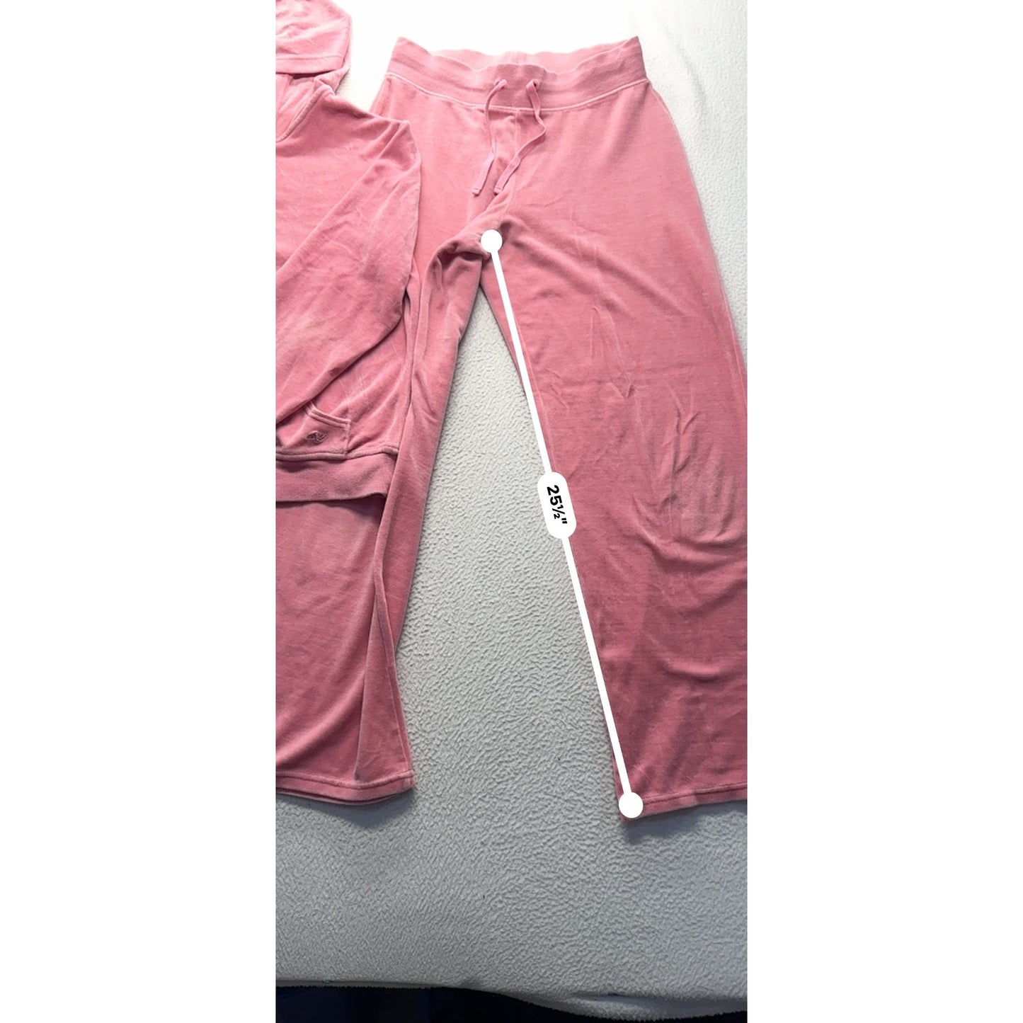Athletic Works Pink Velour Hoodie & Wide-Leg Pants Set L #9044