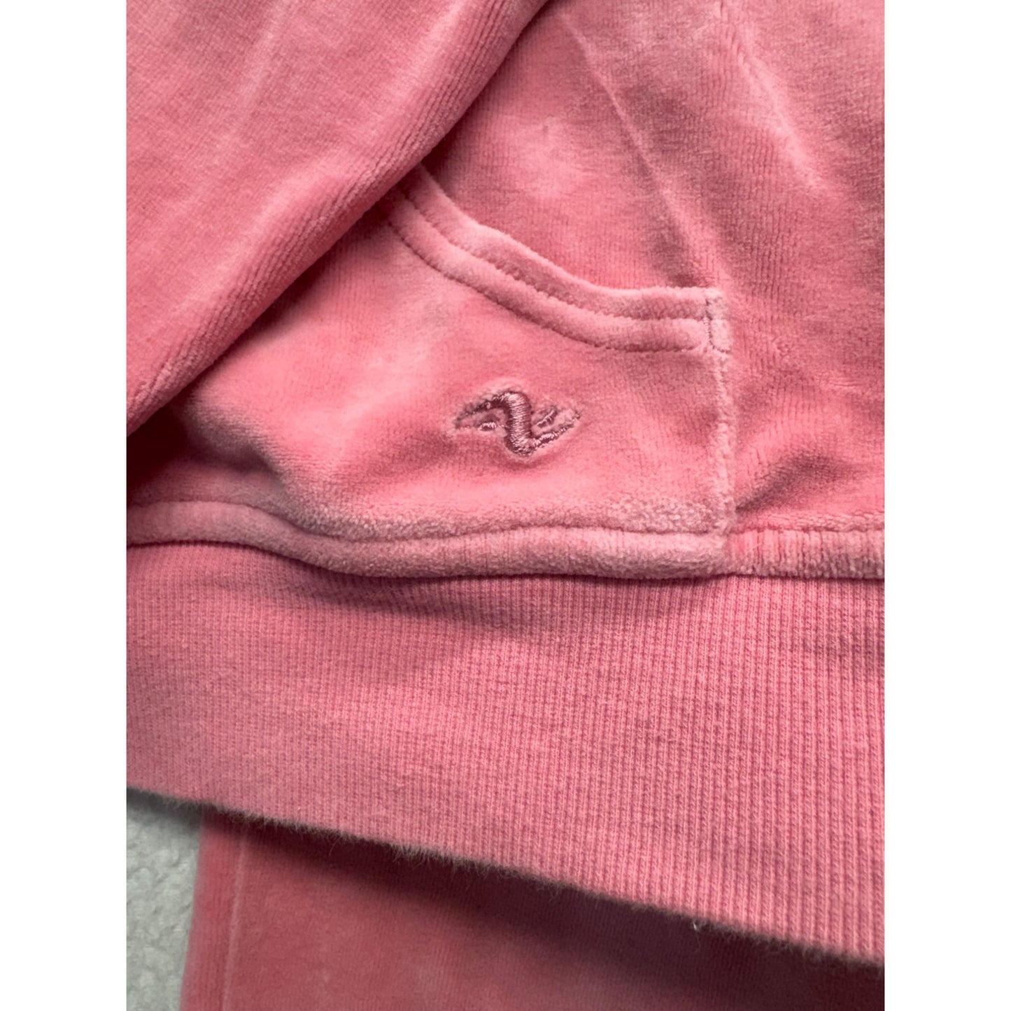 Athletic Works Pink Velour Hoodie & Wide-Leg Pants Set L #9044