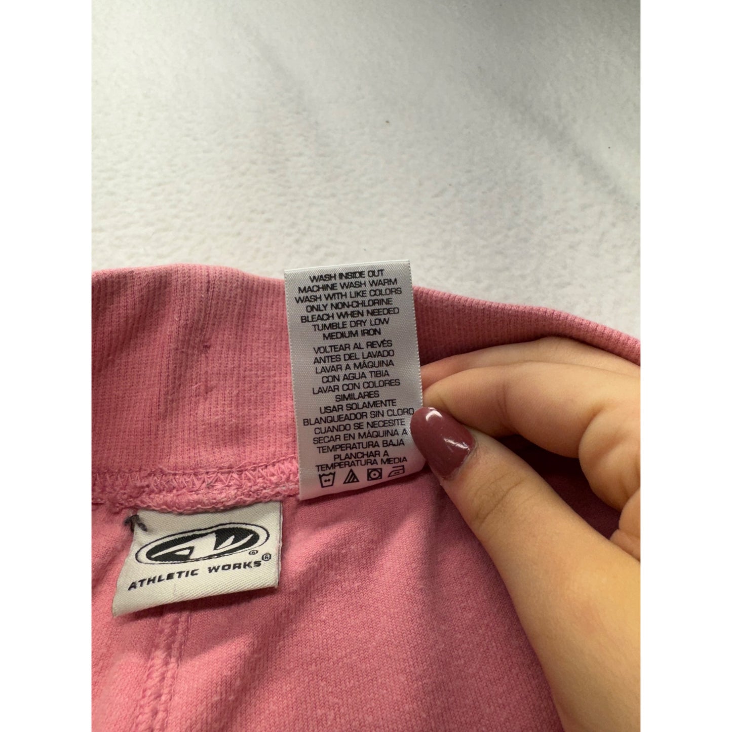 Athletic Works Pink Velour Hoodie & Wide-Leg Pants Set L #9044