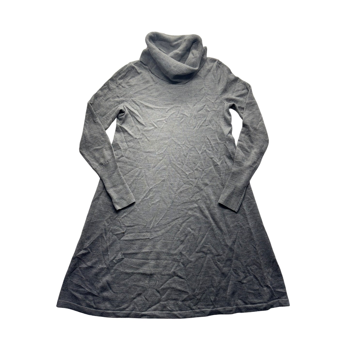 Artisanory Gray Merino Wool Turtleneck Long Sleeve Dress XS #9342