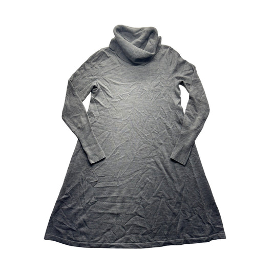 Artisanory Gray Merino Wool Turtleneck Long Sleeve Dress XS #9342