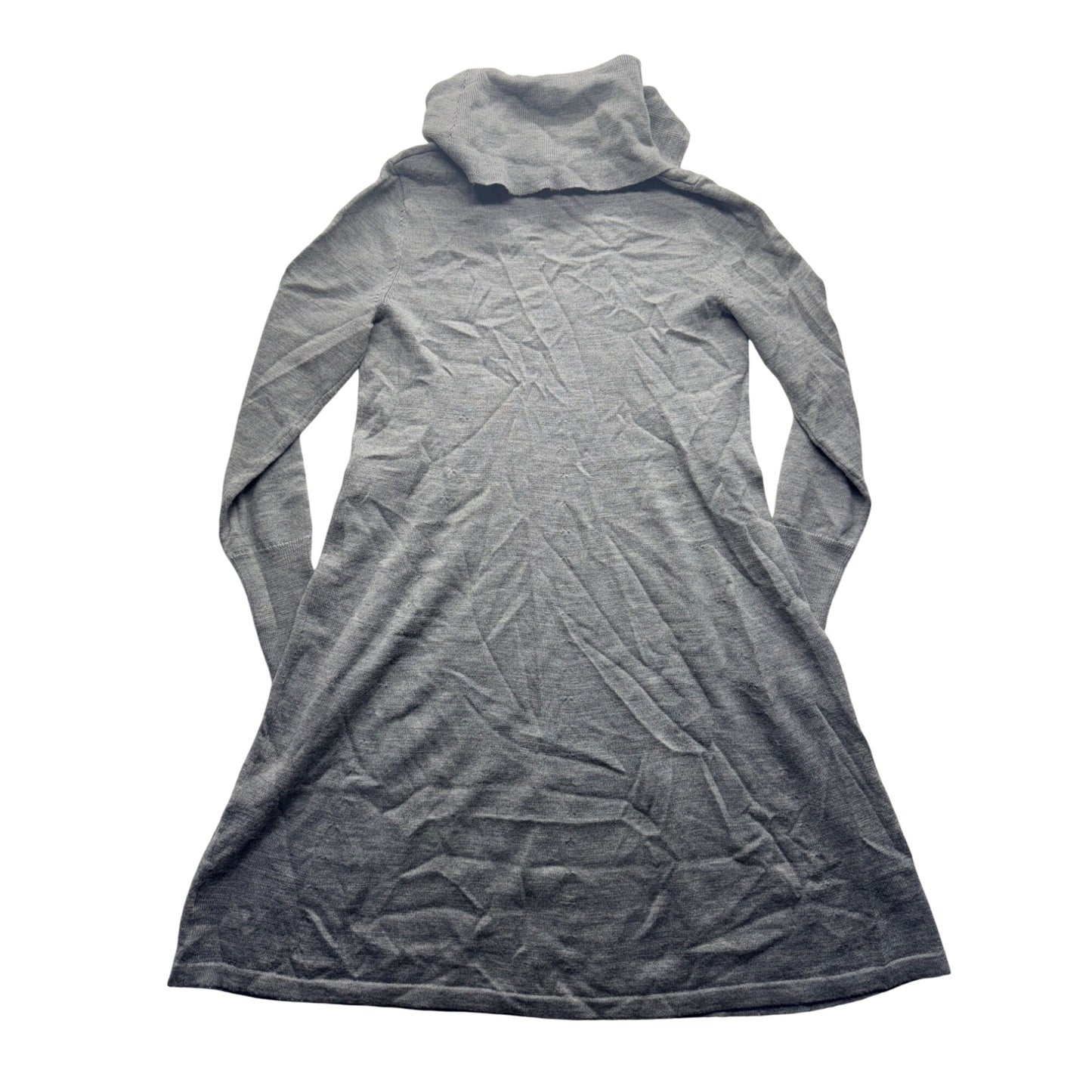 Artisanory Gray Merino Wool Turtleneck Long Sleeve Dress XS #9342