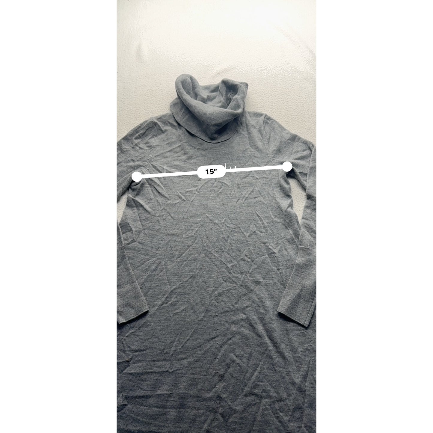 Artisanory Gray Merino Wool Turtleneck Long Sleeve Dress XS #9342