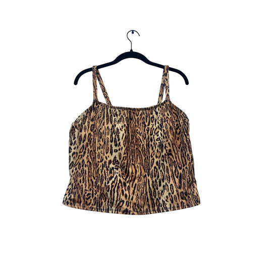 Leopard Print Tankini Top Swimwear Stretch Swim Top #511A