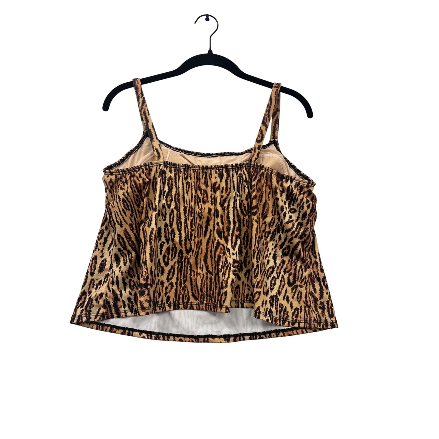 Leopard Print Tankini Top Swimwear Stretch Swim Top #511A