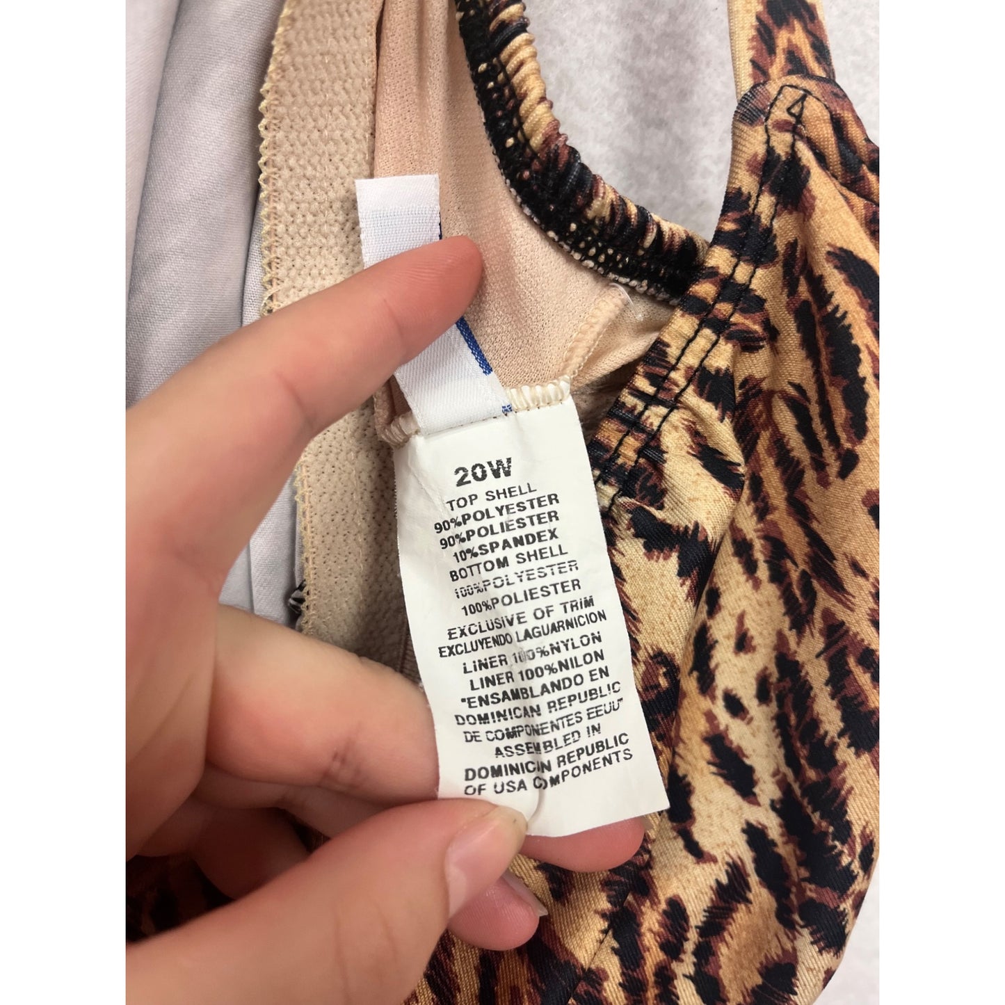 Leopard Print Tankini Top Swimwear Stretch Swim Top #511A