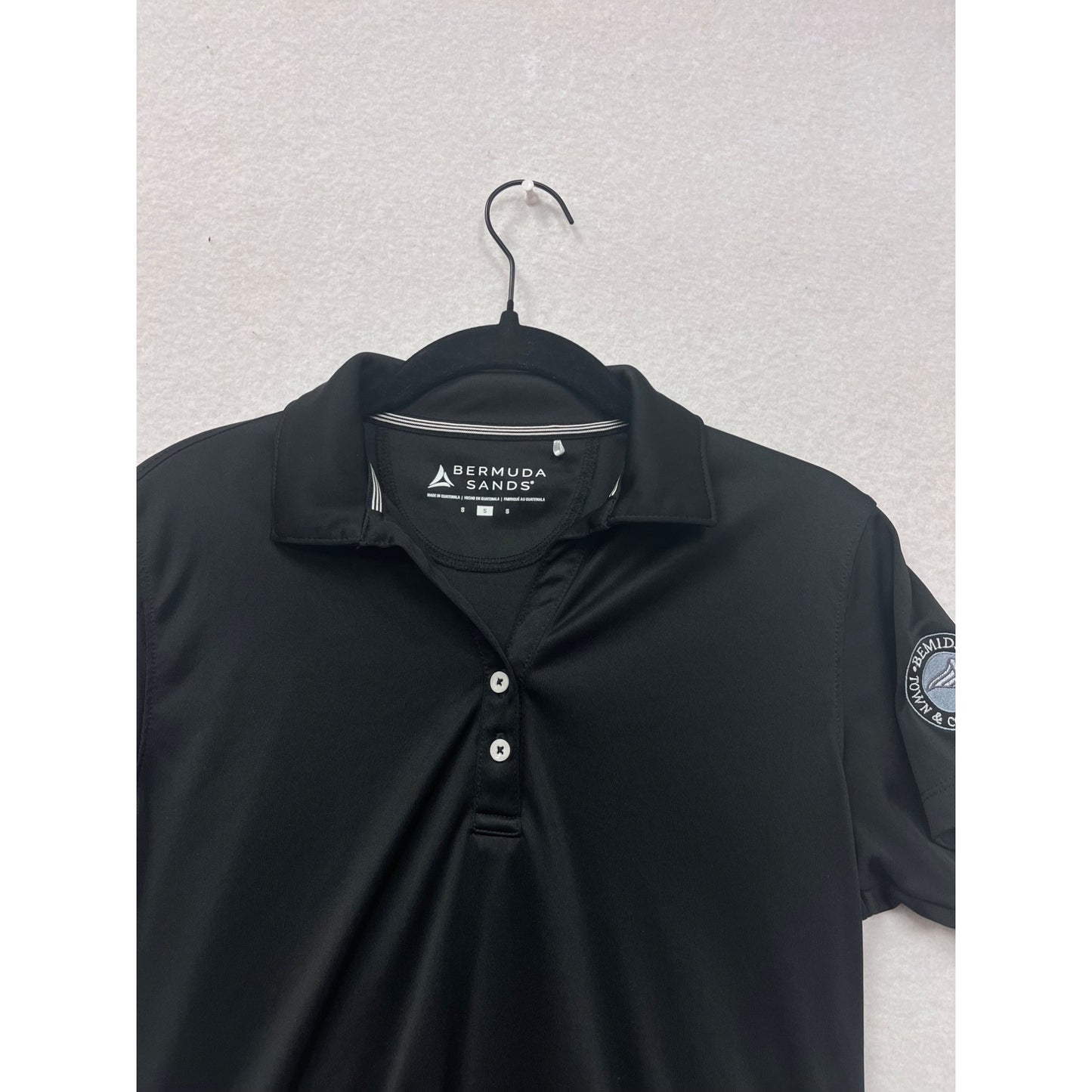 Bermuda Sands Mens Black Polo Shirt S Short Sleeve #8413