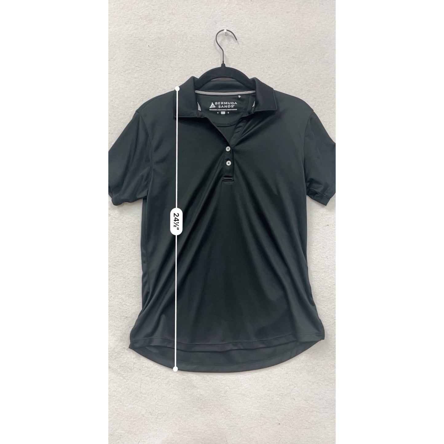 Bermuda Sands Mens Black Polo Shirt S Short Sleeve #8413