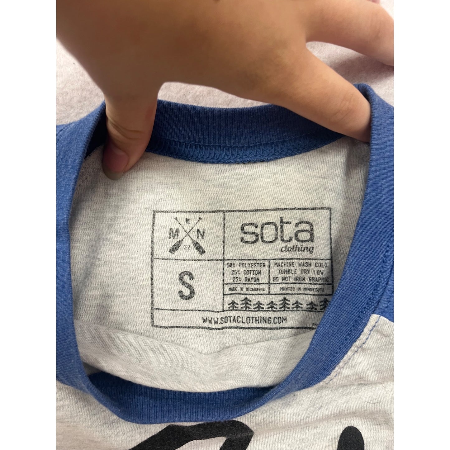 Sota Clothing Raglan Baseball Tee Shirt Small #285A