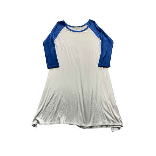 Blue & White Raglan Dress By Reborn J  #7801