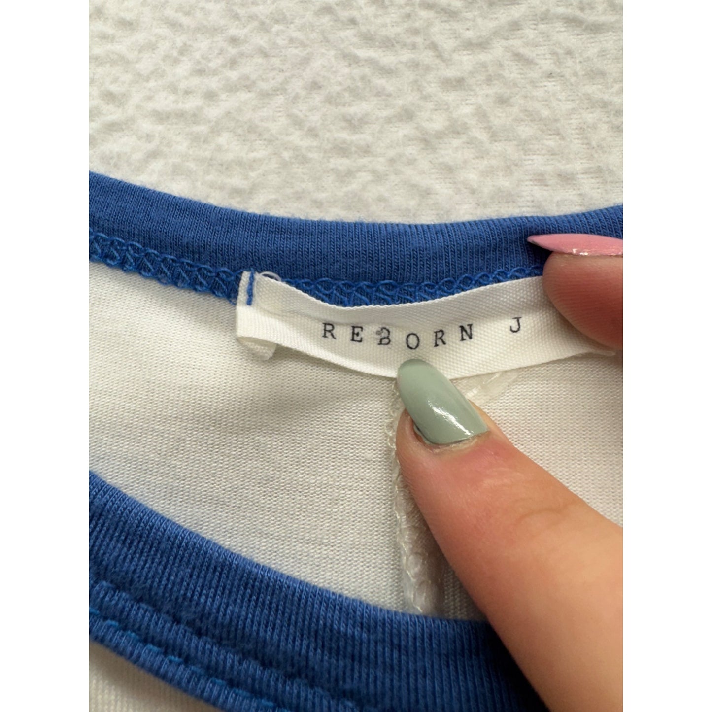 Blue & White Raglan Dress By Reborn J  #7801