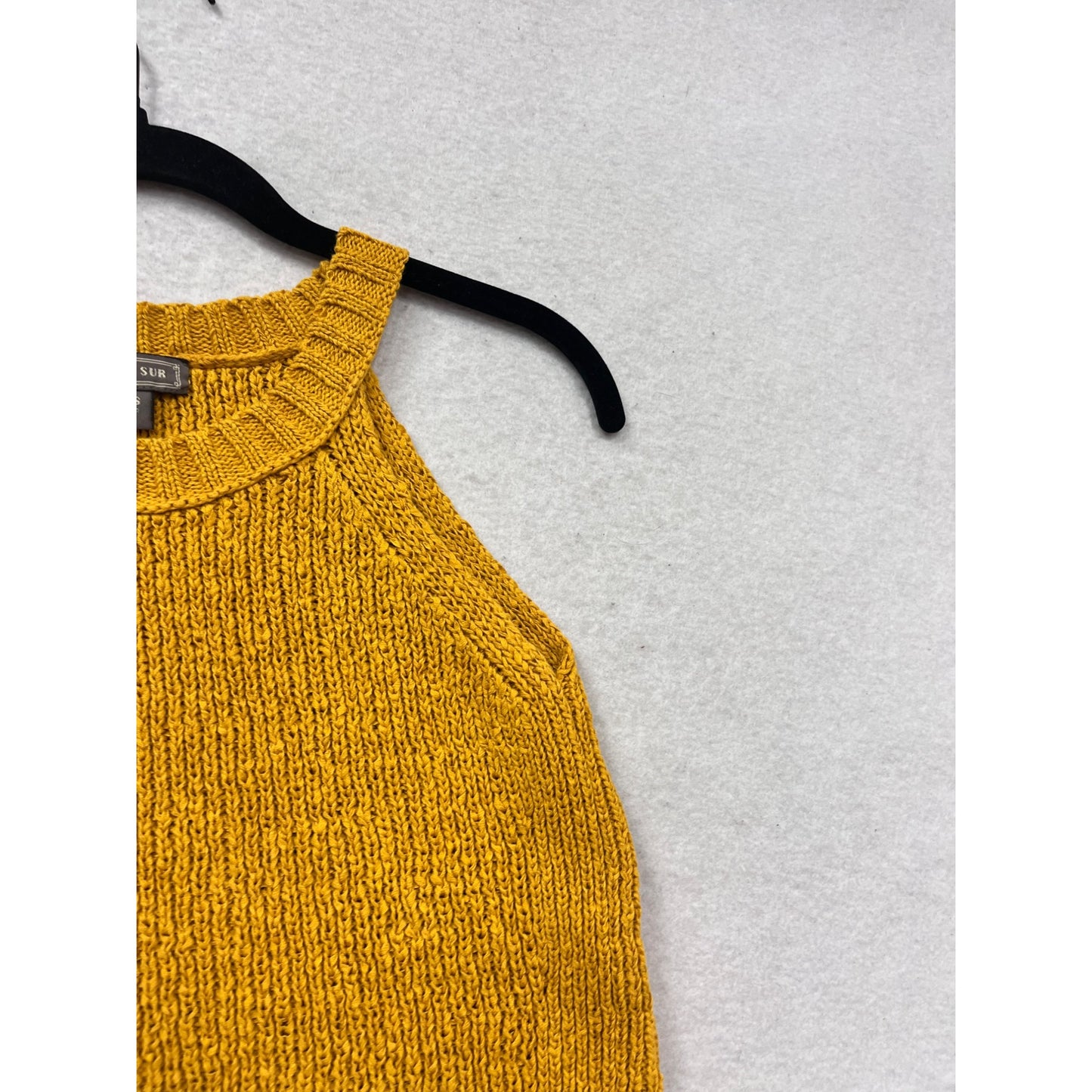 Point Sur Yellow Cotton Blend Sleeveless Halter Top XXS #647A