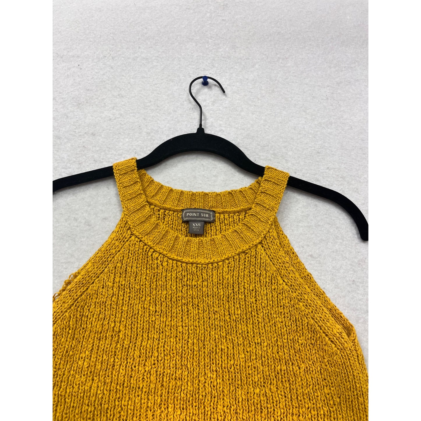 Point Sur Yellow Cotton Blend Sleeveless Halter Top XXS #647A