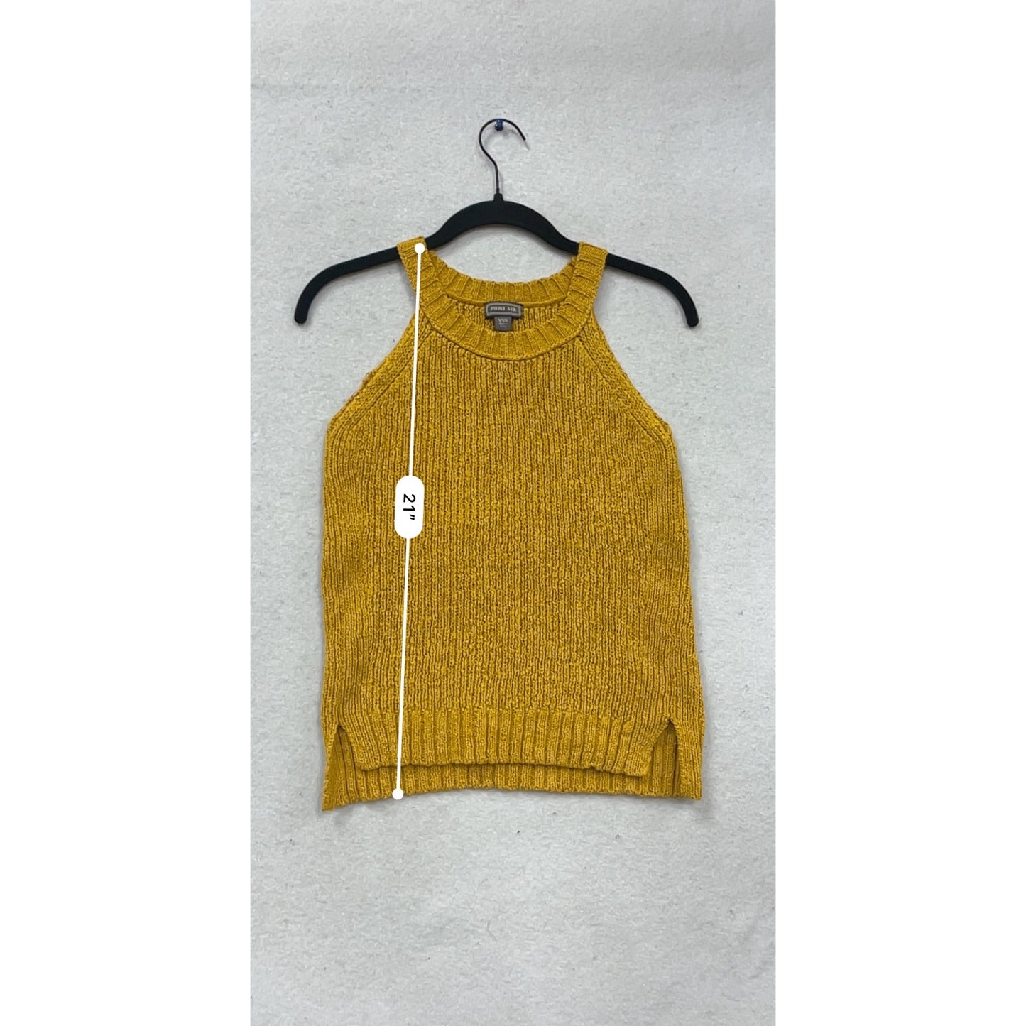 Point Sur Yellow Cotton Blend Sleeveless Halter Top XXS #647A