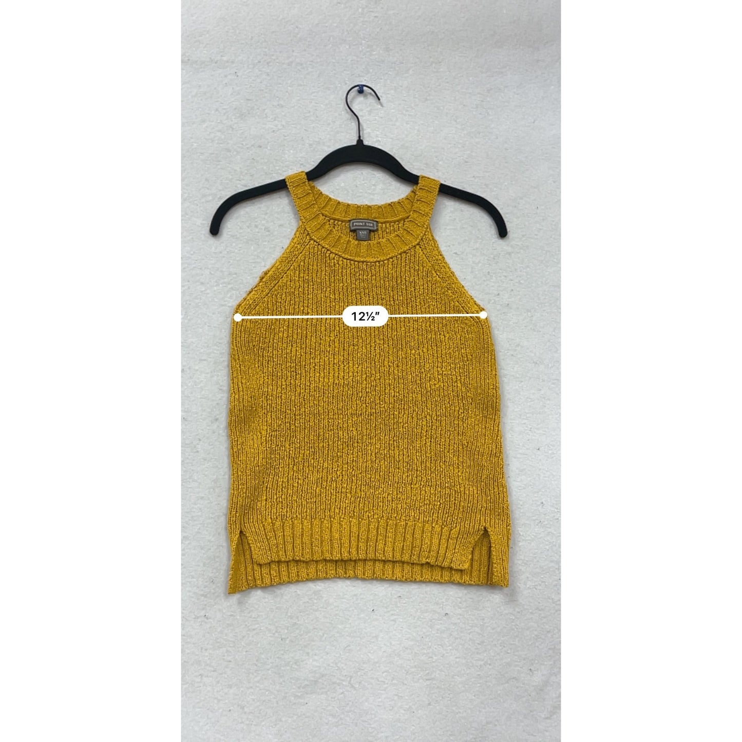 Point Sur Yellow Cotton Blend Sleeveless Halter Top XXS #647A