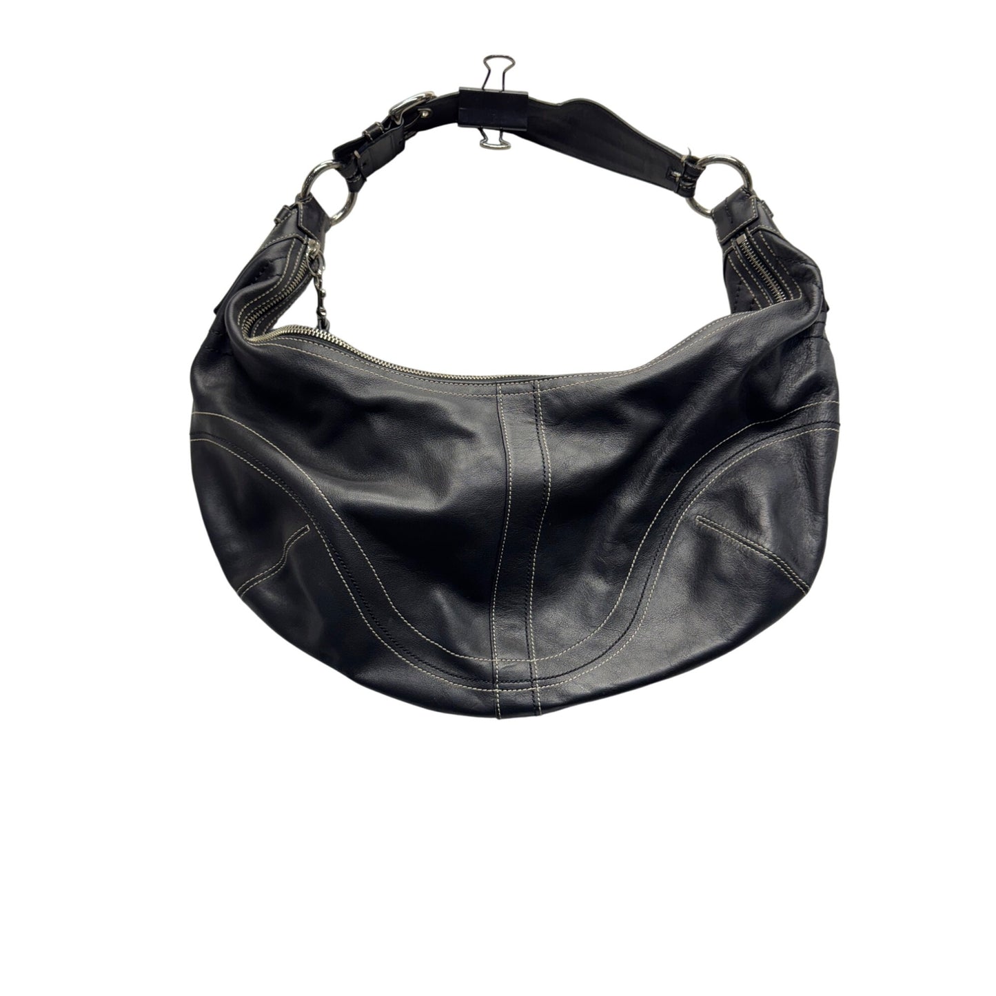 Coach Black Leather Handbag#7748