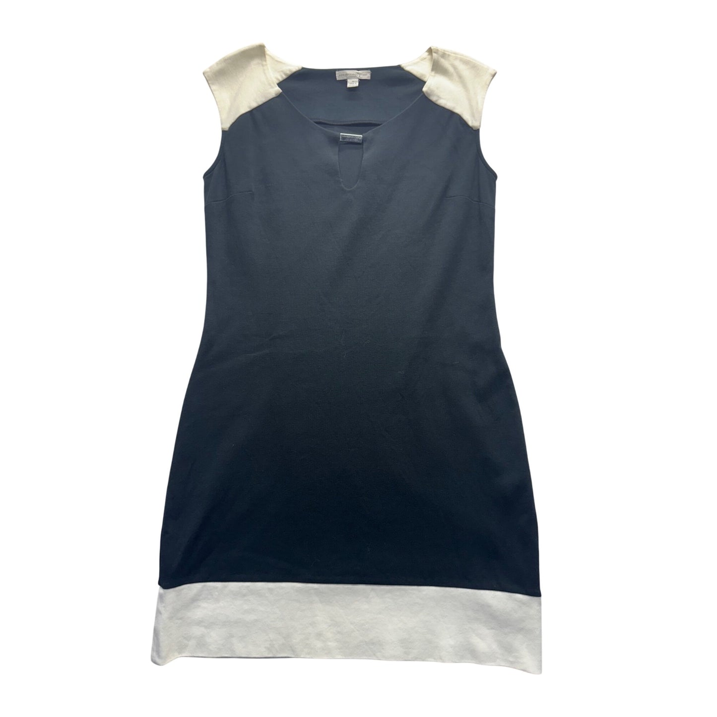 New York & Company Colorblock Sleeveless Cotton Dress Navy/White Size S #9142