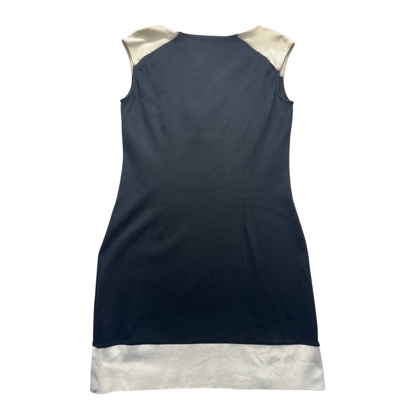 New York & Company Colorblock Sleeveless Cotton Dress Navy/White Size S #9142
